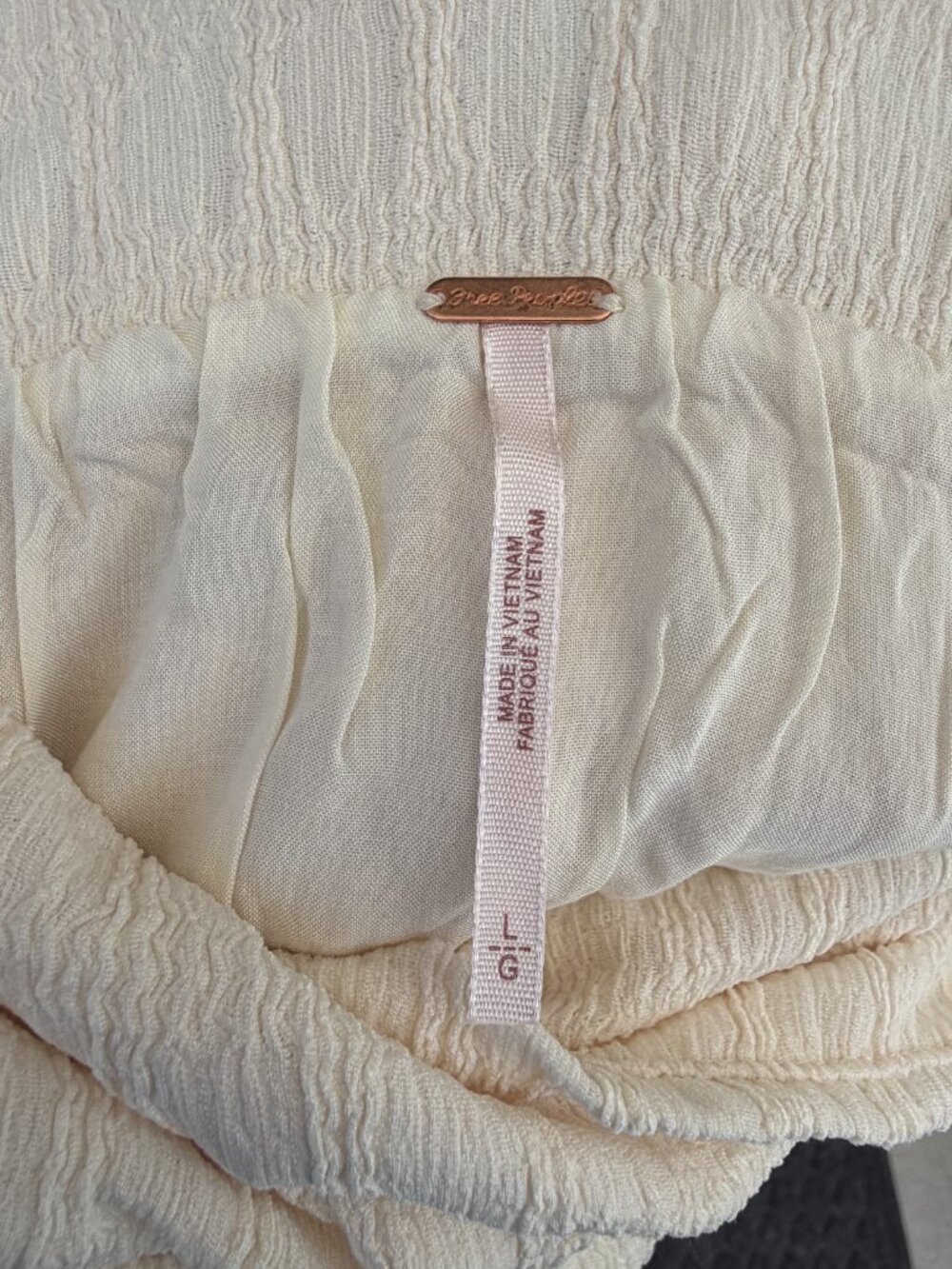 Free People Tovah Textured Plaid Slit Maxi Skirt Tofu Cream Size Large NWT - Picture 14 of 14